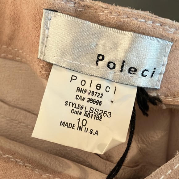 NWT Poleci 100% Genuine Suede Patchwork Skirt - Picture 6 of 7